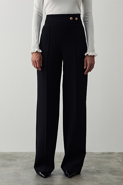 Ψηλόμεσο παντελόνι με κουμπιά κόσμημα