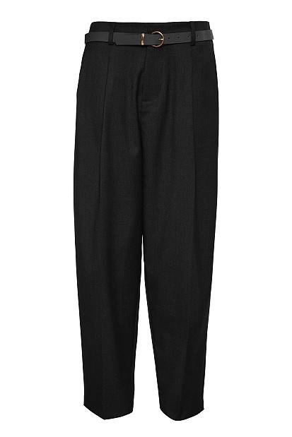 Barrel trousers with belt