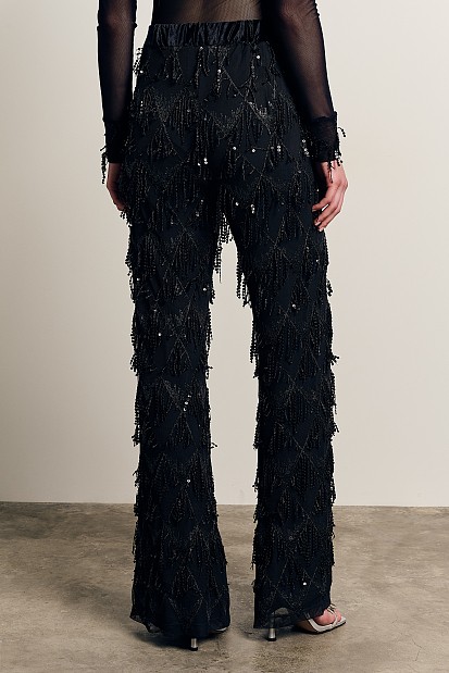 Flare sequined pants