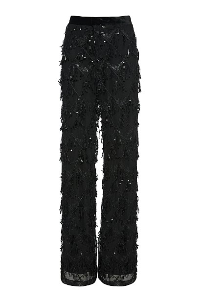 Flare sequined pants