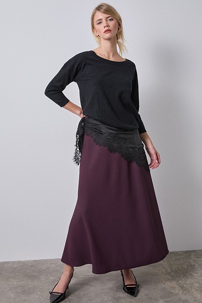 Midi high waisted skirt