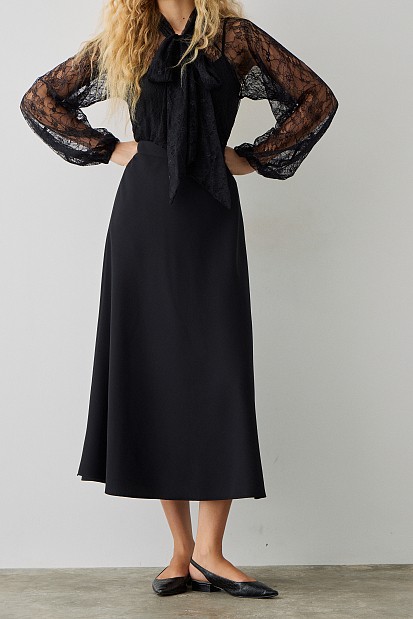 Midi high waisted skirt