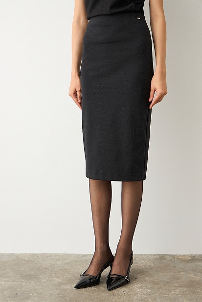 Midi pencil skirt with rhinestones
