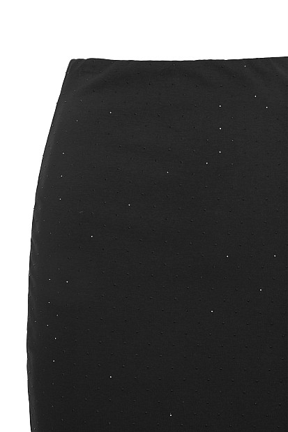 Midi pencil skirt with rhinestones