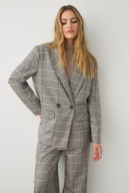 Plaid oversized blazer