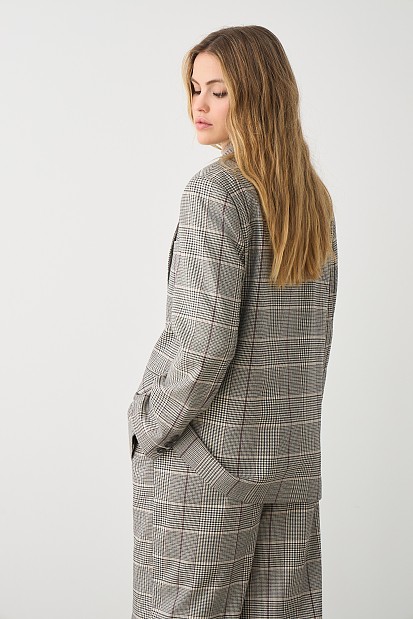 Plaid oversized blazer