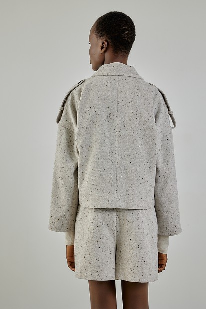 Tweed blazer with rhinestones