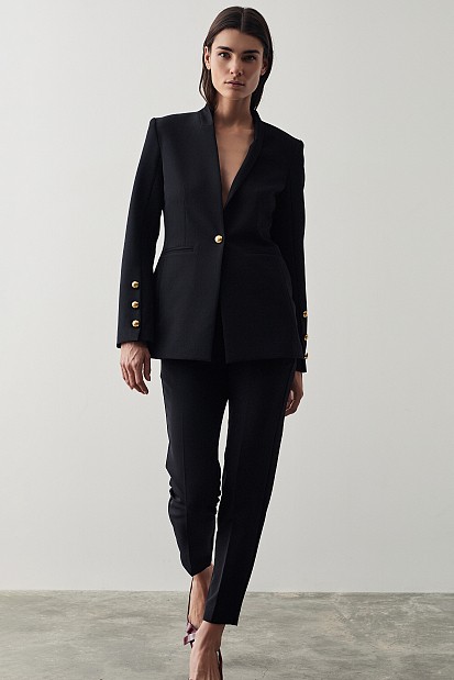 Blazer with gold buttons