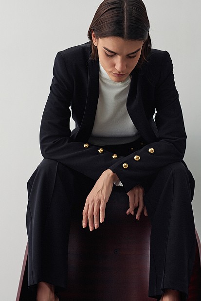 Blazer with gold buttons