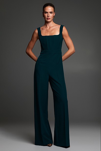 Corset straight-leg jumpsuit