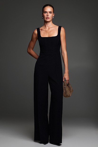 Corset straight-leg jumpsuit