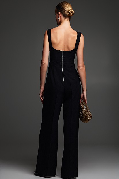 Corset straight-leg jumpsuit