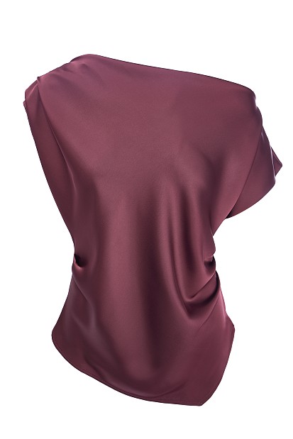 Satin blouse with one shoulder - Gold label