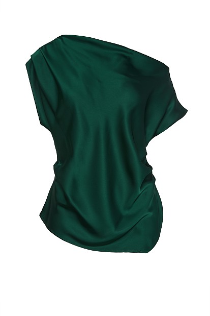 Satin blouse with one shoulder - Gold label