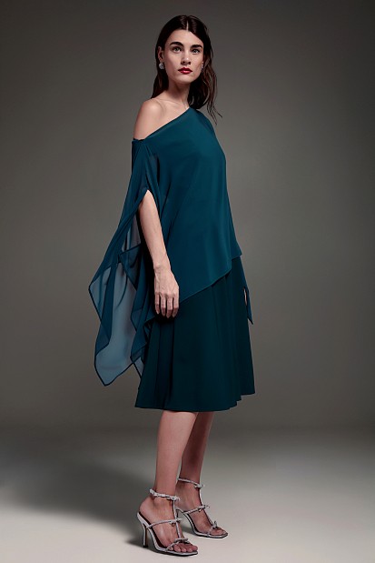 Off-shoulder sheer blouse - Gold label