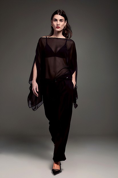 Off-shoulder sheer blouse - Gold label