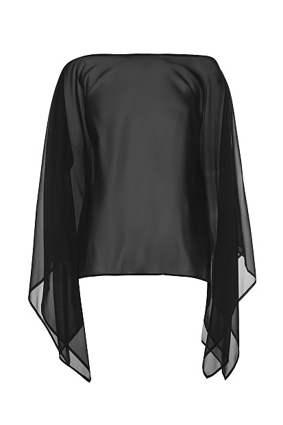 Off-shoulder sheer blouse - Gold label