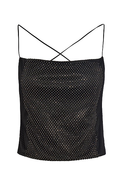 Backless top with rhinestones - Gold label