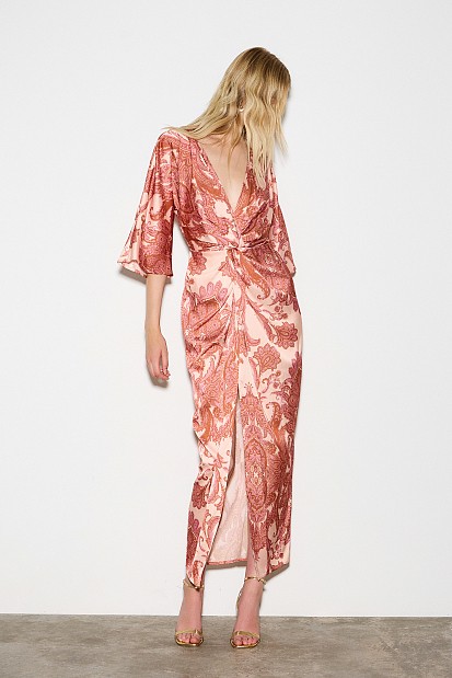 Maxi wrap printed dress - Gold label