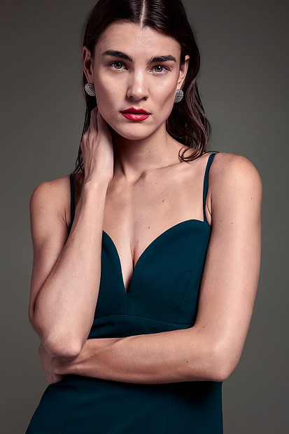 Μίντι φόρεμα με σκίσιμο - Gold label