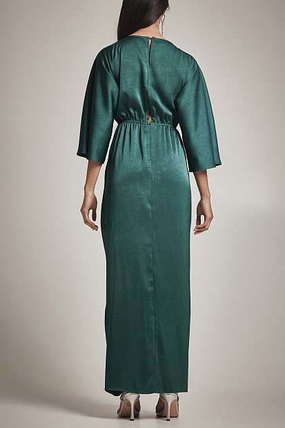 Maxi wrap satin dress - Gold label