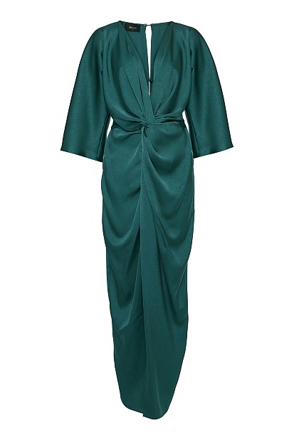 Maxi wrap satin dress - Gold label