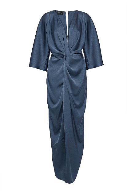 Μάξι κρουαζέ σατέν φόρεμα - Gold label
