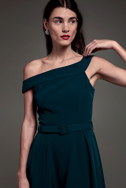Midi dress with belt - Gold label
