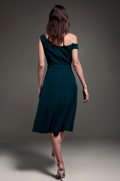 Midi dress with belt - Gold label