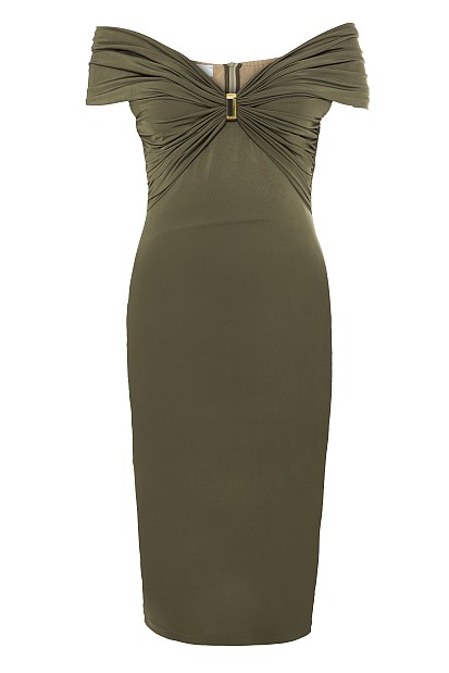 Μίντι έξωμο φόρεμα - Gold label