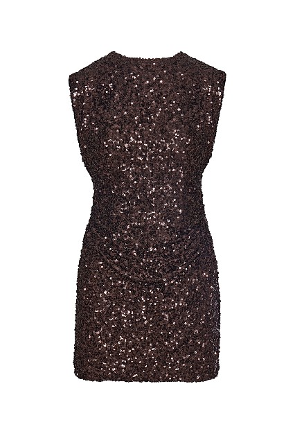 Mini sleeveless sequined dress - Gold label