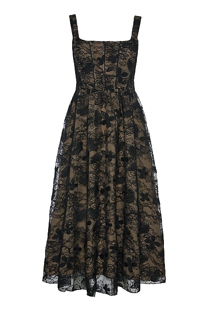 Midi lace dress with corset - Gold label
