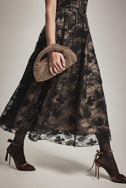 Midi lace dress with corset - Gold label