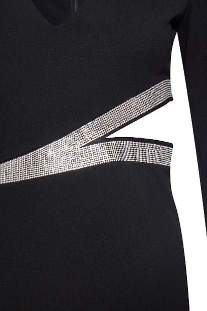 Rochie scurtă cu decupaj și pietricele - Gold label
