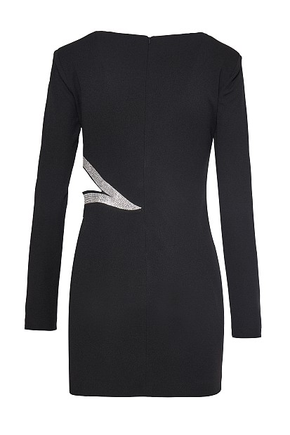 Rochie scurtă cu decupaj și pietricele - Gold label