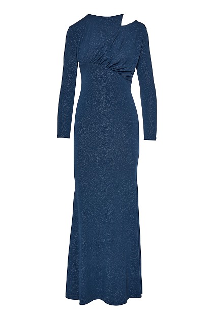 Maxi cut out dress with lurex - Gold label