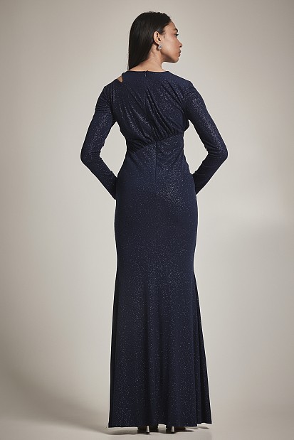 Maxi cut out dress with lurex - Gold label