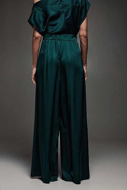 Σατέν παντελόνα με πιέτες - Gold label