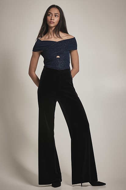 Off shoulder body with lurex - Gold label