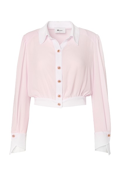 Cropped blouse with buttons