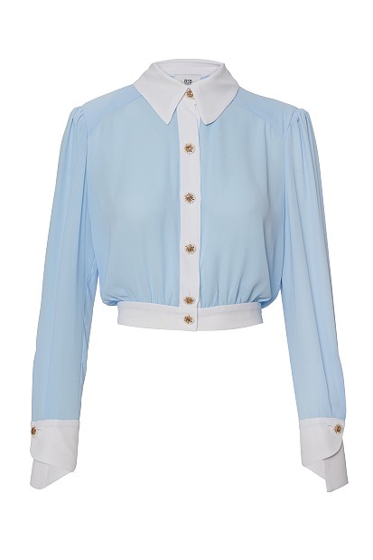Cropped blouse with buttons