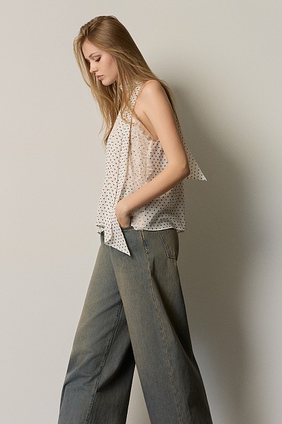 Polka dot halter neck top