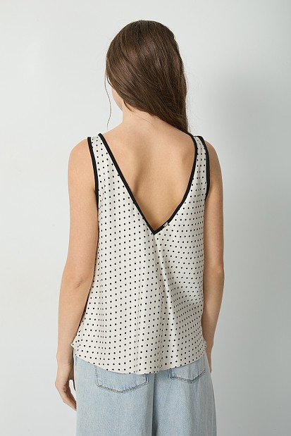 Polka dot satin top