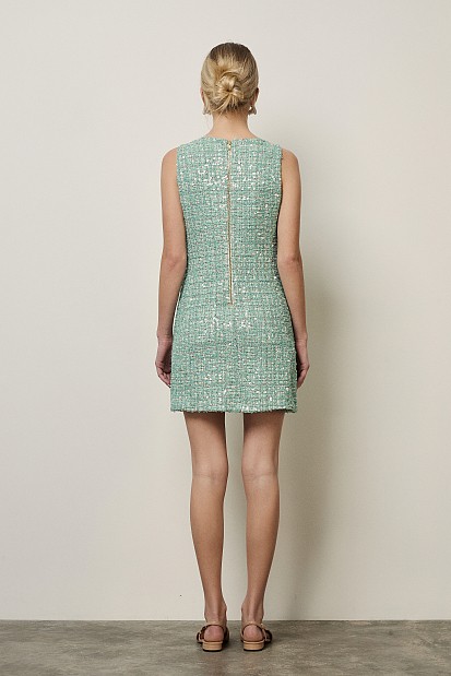 Mini tweed sequined dress