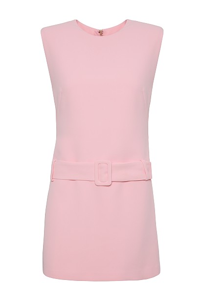 Mini sleeveless dress with belt