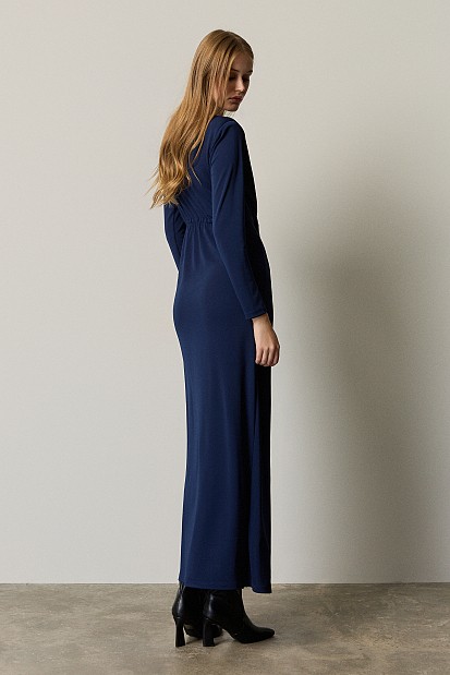 Midi wrap dress with jewel