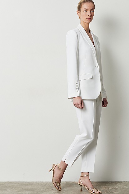 Cropped trousers with detachable belt