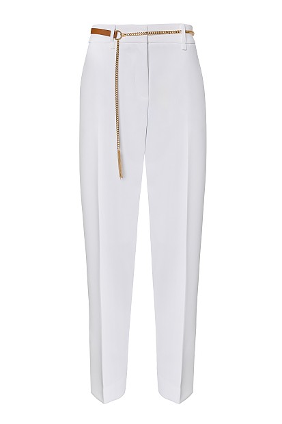 Cropped trousers with detachable belt