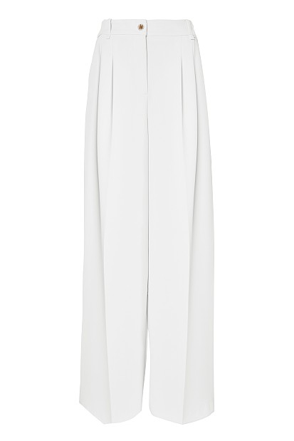 Crepe trousers with pleats