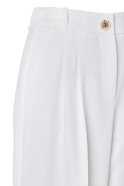 Crepe trousers with pleats